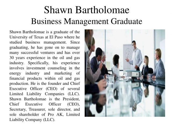 Shawn Bartholomae - Business Management Graduate