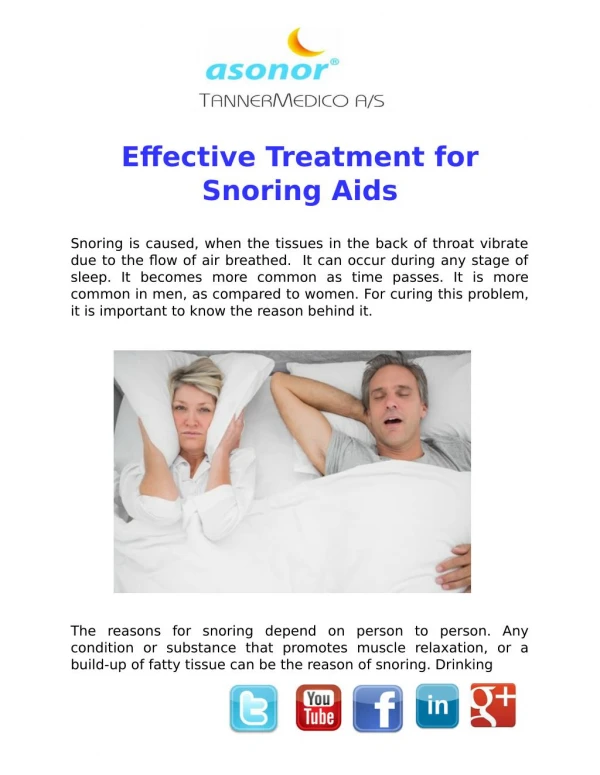 Effective Treatment for Snoring Aids