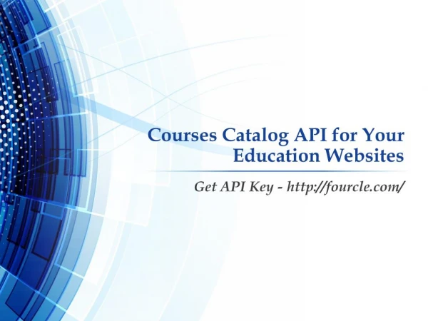 Courses Catalog API for Your Education Websites