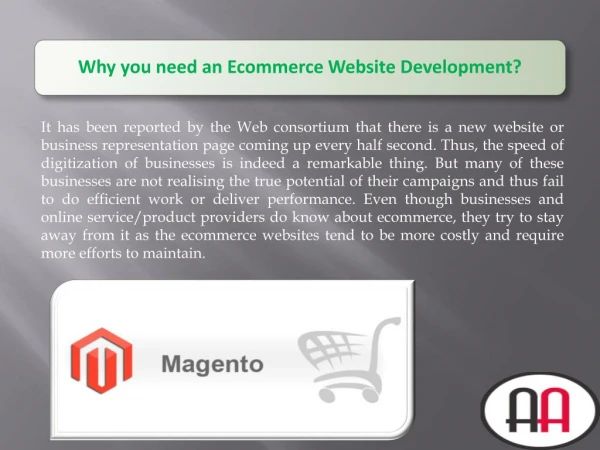 Why you need an Ecommerce Website Development?