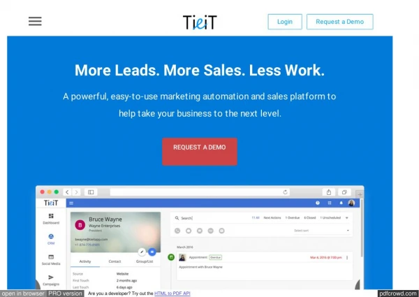 Marketing automation software, sales automation software - TieitApp