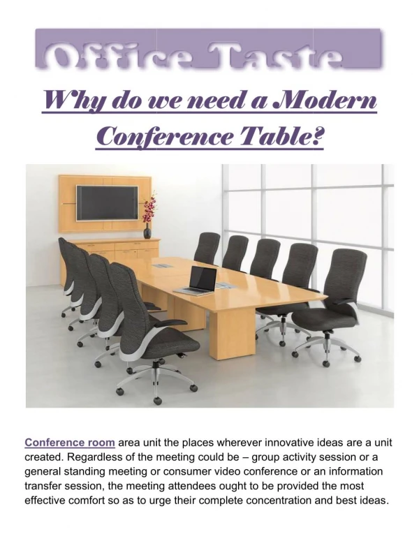 Why do we need a Modern Conference Table?