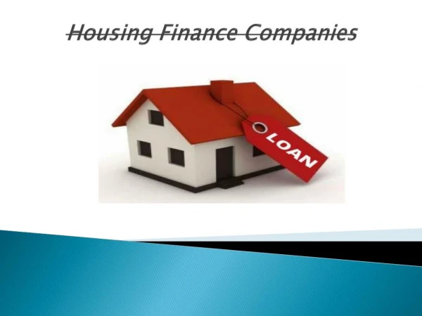 Housing Finance With Their Different Programs