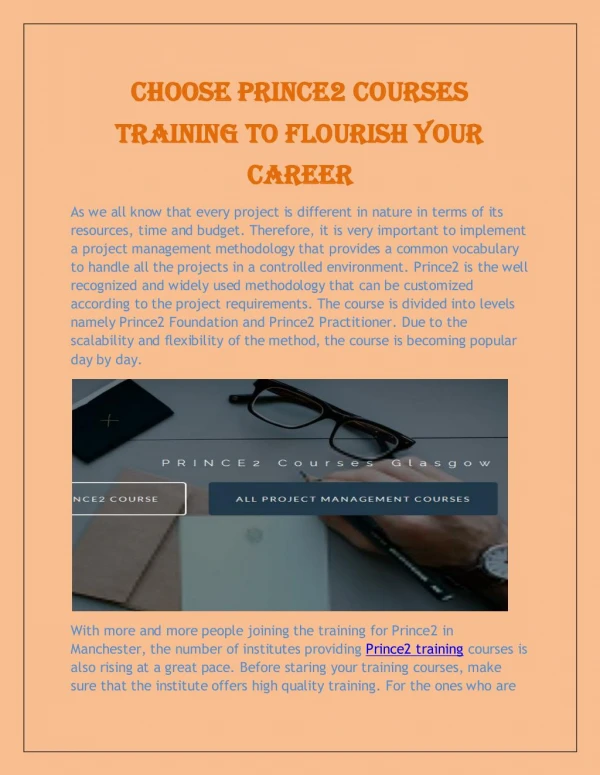 Choose Prince2 Courses Training to Flourish Your Career