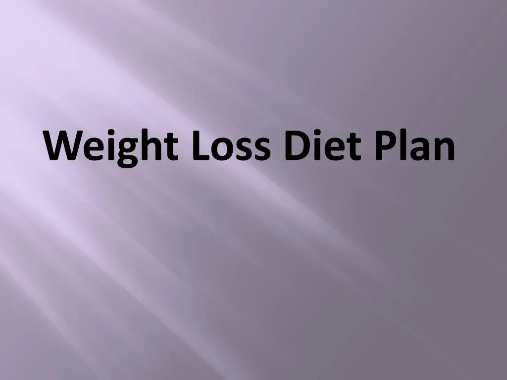 weight loss diet plan