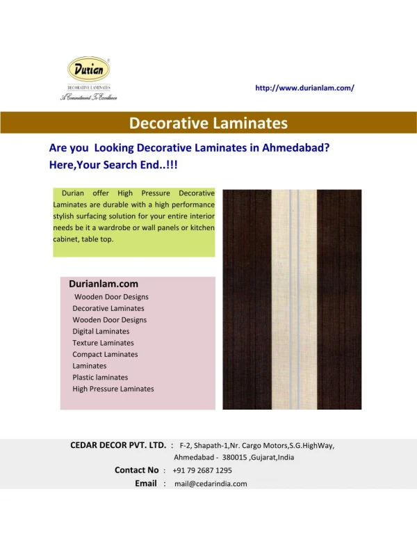 Decorative Laminates , Laminates Design