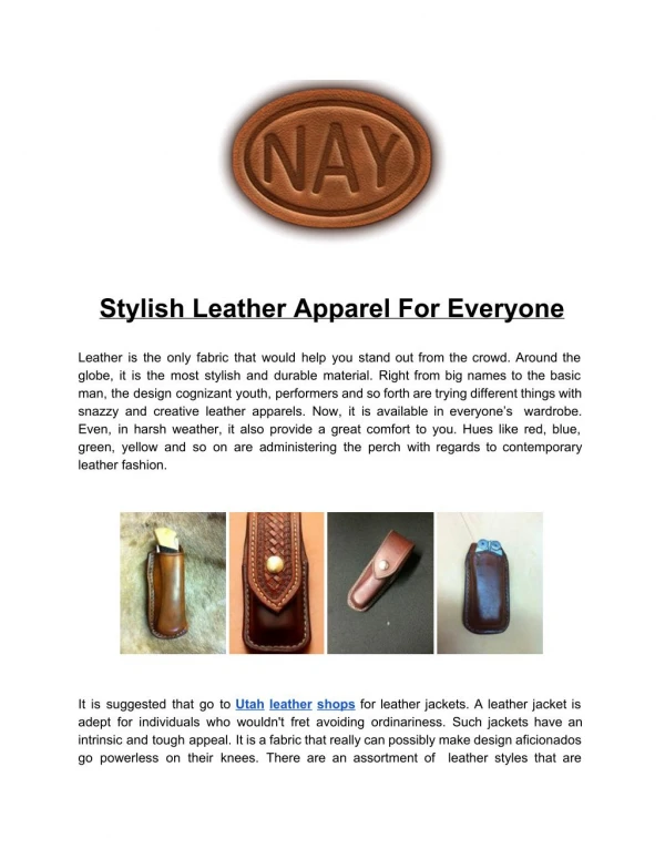 custom leather utah