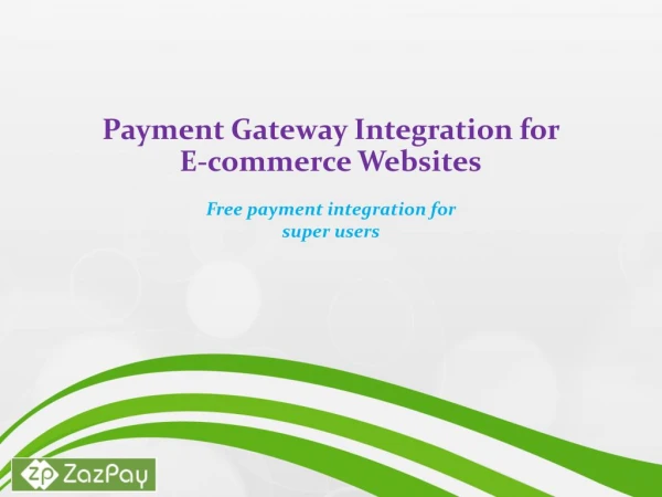 Payment Gateway Integration for E-commerce Websites