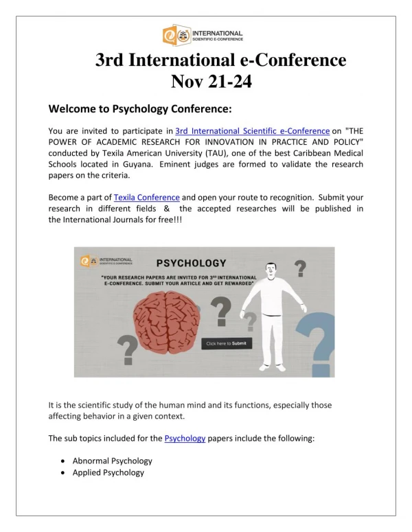 Psychology Conference