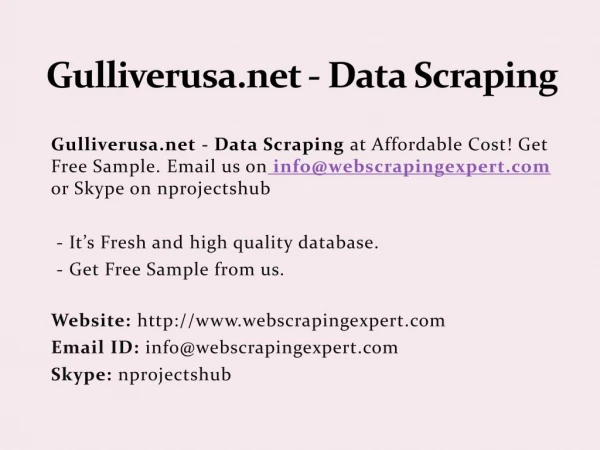 Gulliverusa.net - Data Scraping