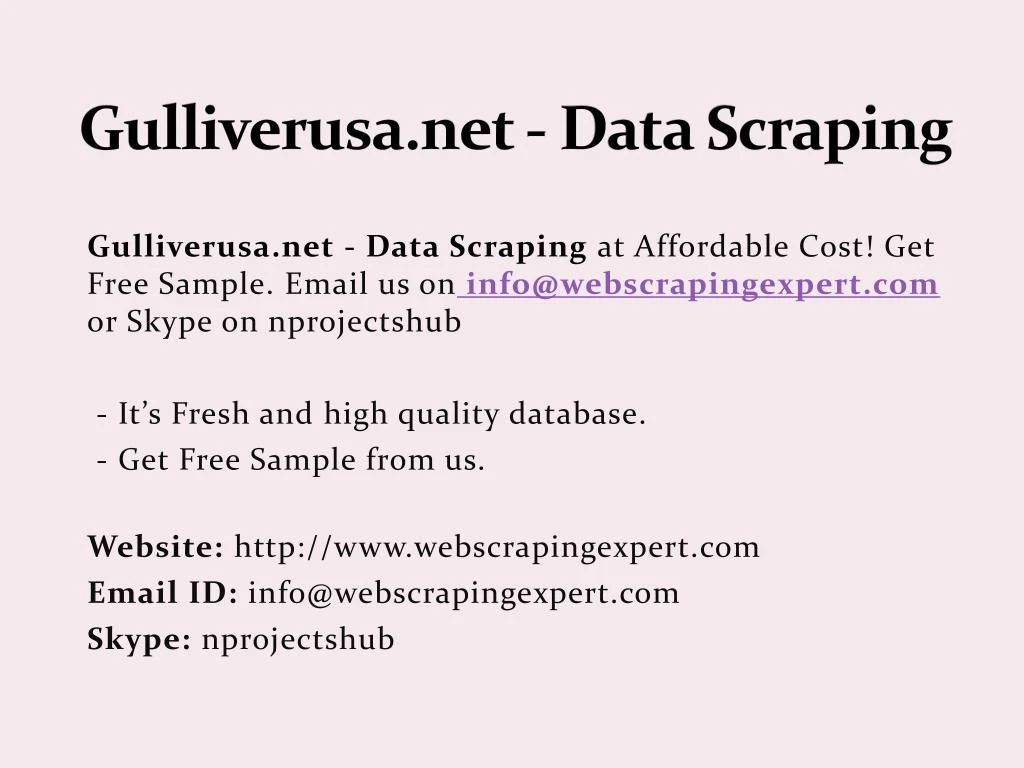 gulliverusa net data scraping