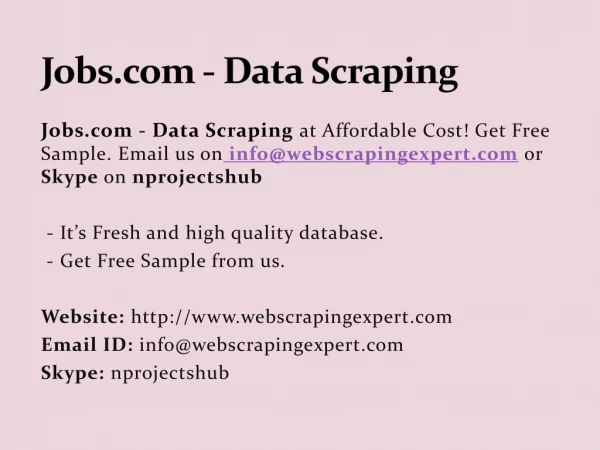 Jobs.com - Data Scraping