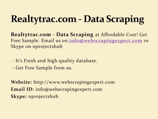 Realtytrac.com - Data Scraping