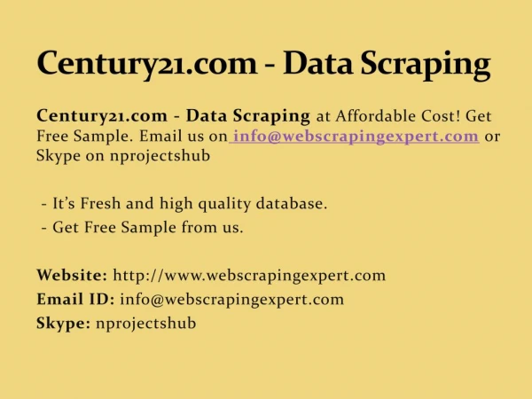 Century21.com - Data Scraping