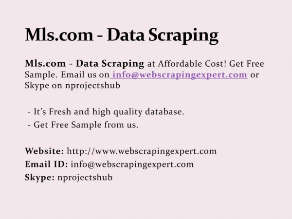 Mls.com - Data Scraping