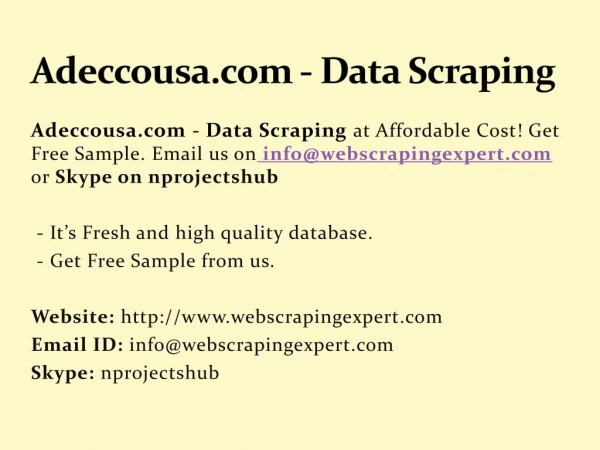 Adeccousa.com - Data Scraping