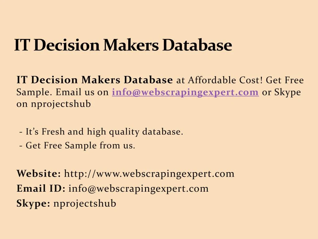 it decision makers database