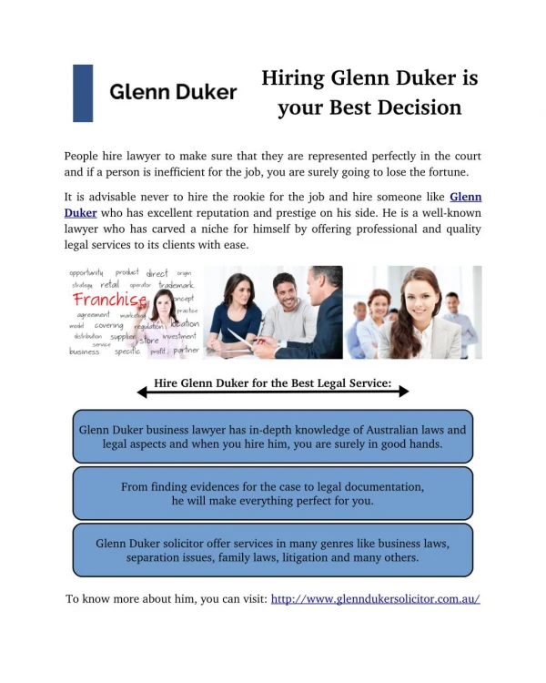 Hiring Glenn Duker is your Best Decision