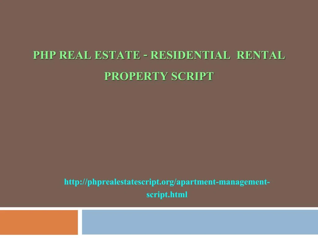 php real estate residential rental property script