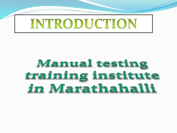 manual testing course in Bangalore