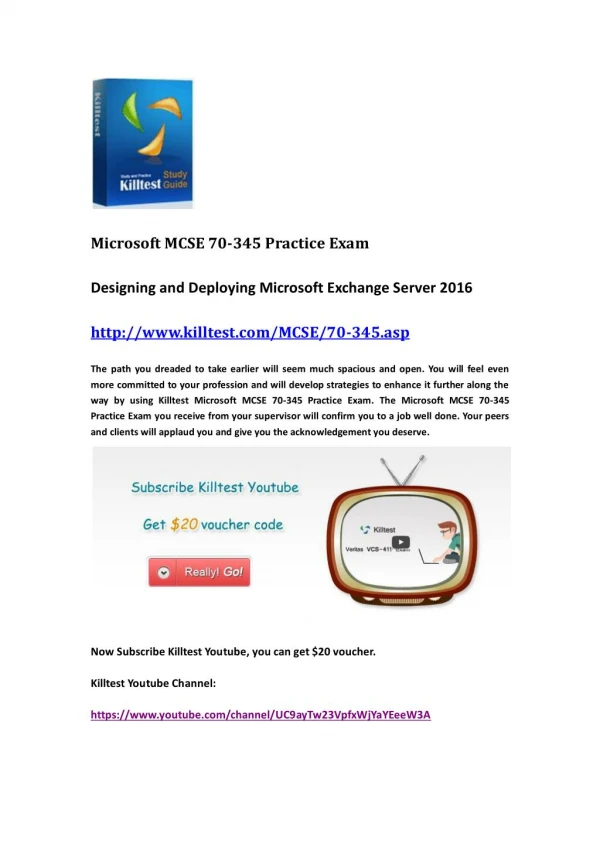 Microsoft 70-345 Practice Exam