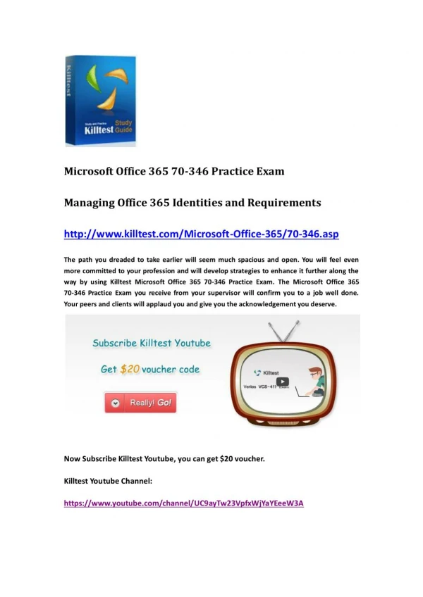 Microsoft 70-346 Practice Exam
