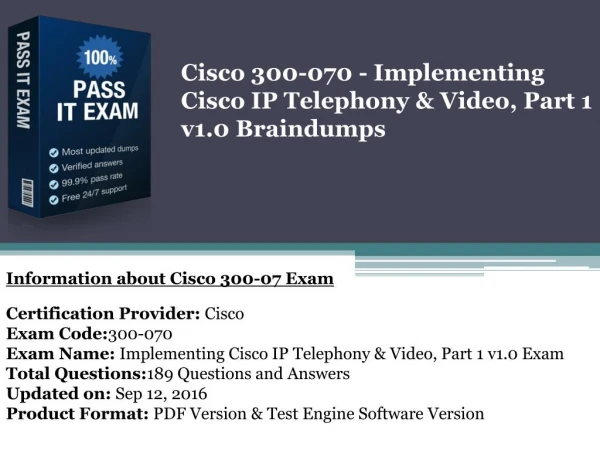 Cisco 300-070 100% correct Answer By Dumpspdf
