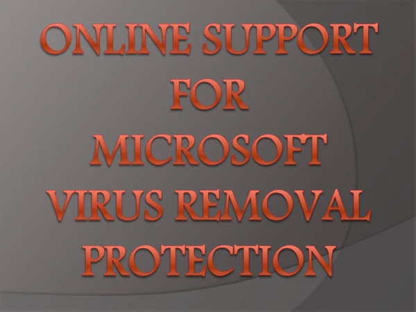 Online Support for Microsoft Virus Removal