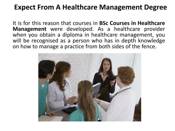 Expect From A Healthcare Management Degree