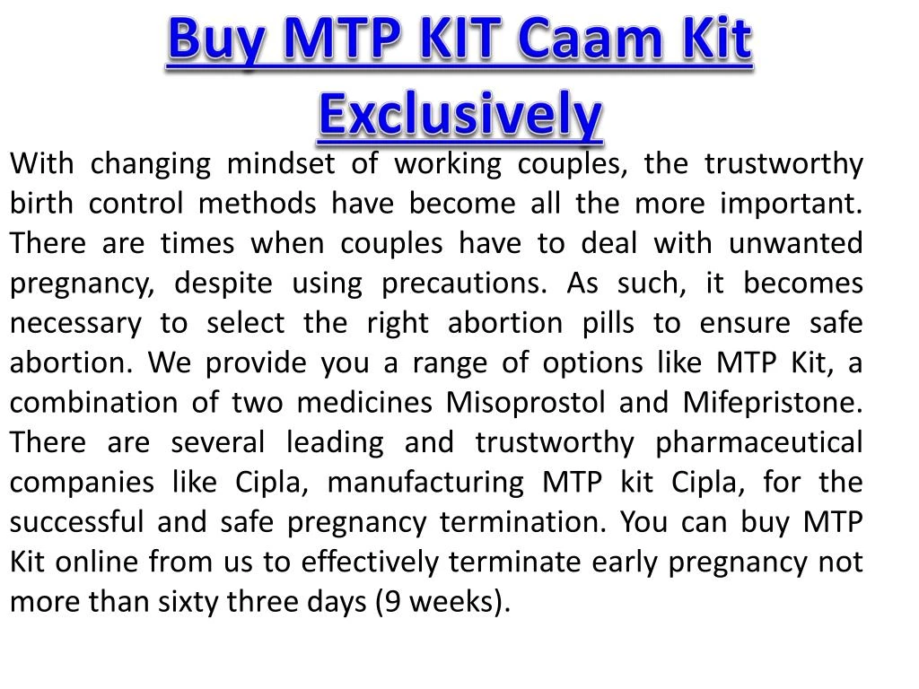 buy mtp kit caam kit exclusively