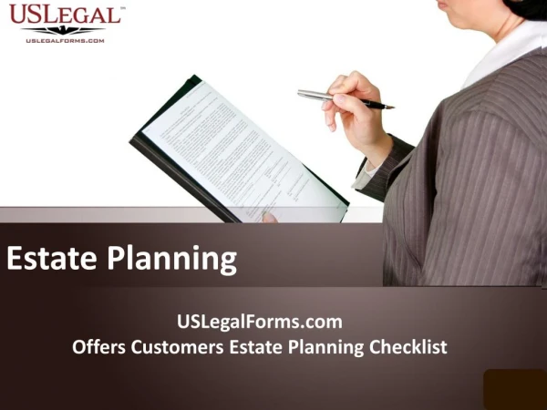 USLegalForms.com Offers Customers Estate Planning Checklist
