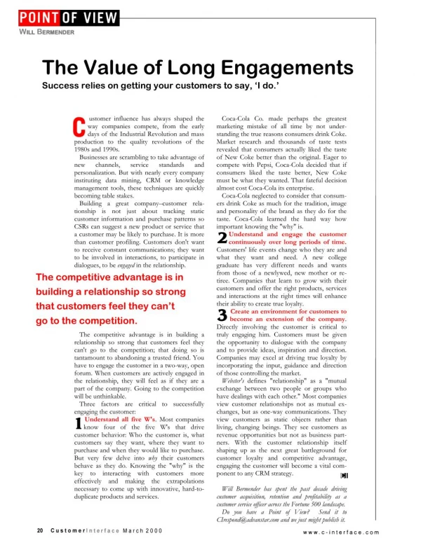 The Value of Long Engagements by Will Bermender