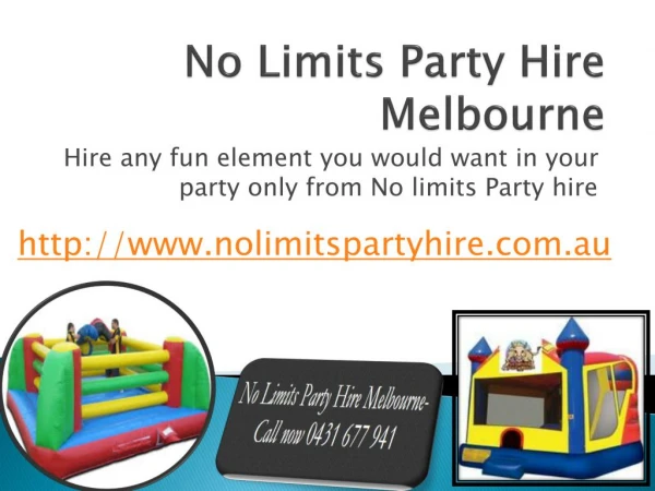 Party Equipment Hire Melbourne- No Limits Party Hire