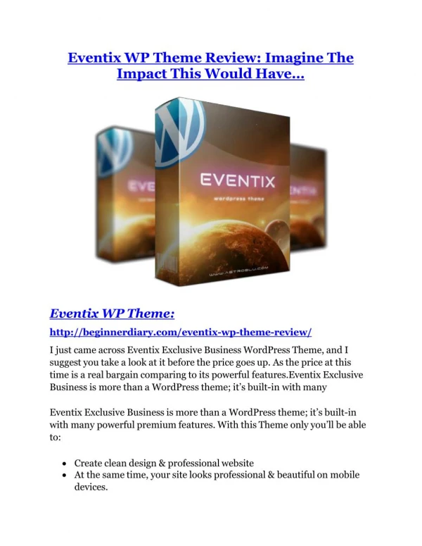Eventix WP Theme REVIEW and GIANT $21600 bonuses