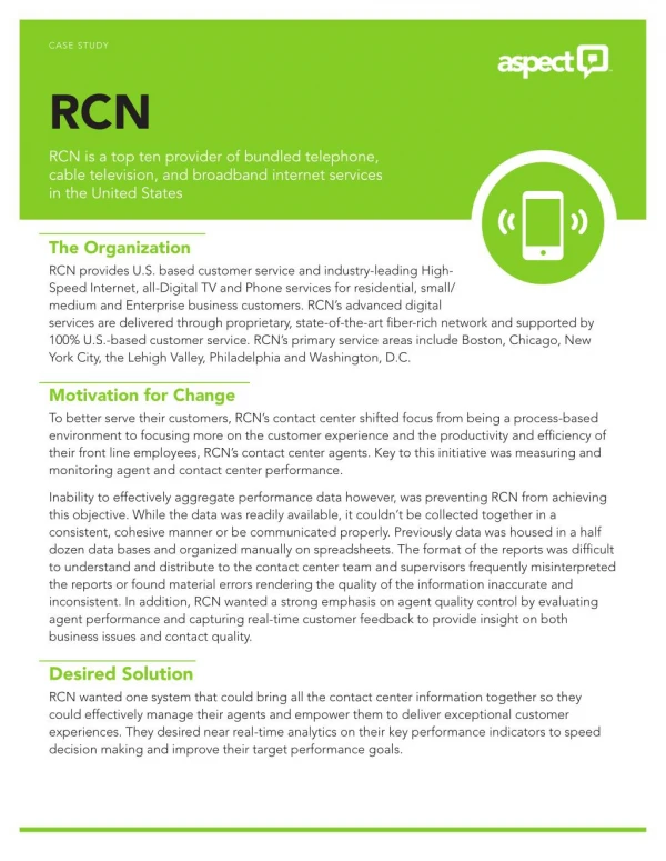 RCN cable services for satisfying experience of Internet, Television and Landline phone services and collaboration with