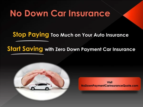 Cheap No Down Payment Auto Insurance