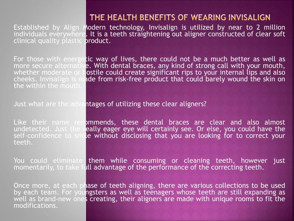 the health benefits of wearing invisalign