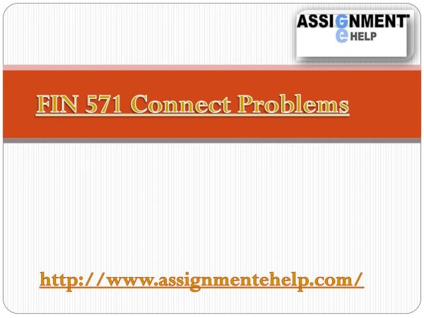 FIN 571 Connect Problems - Assignment E Help