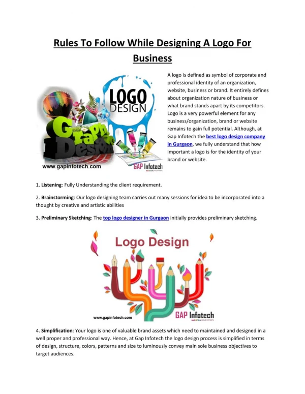 Rules To Follow While Designing A Logo For Business