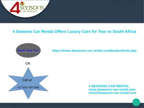 Welcome to 4 Searsons Car Rental