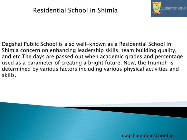 Residential School in Shimla