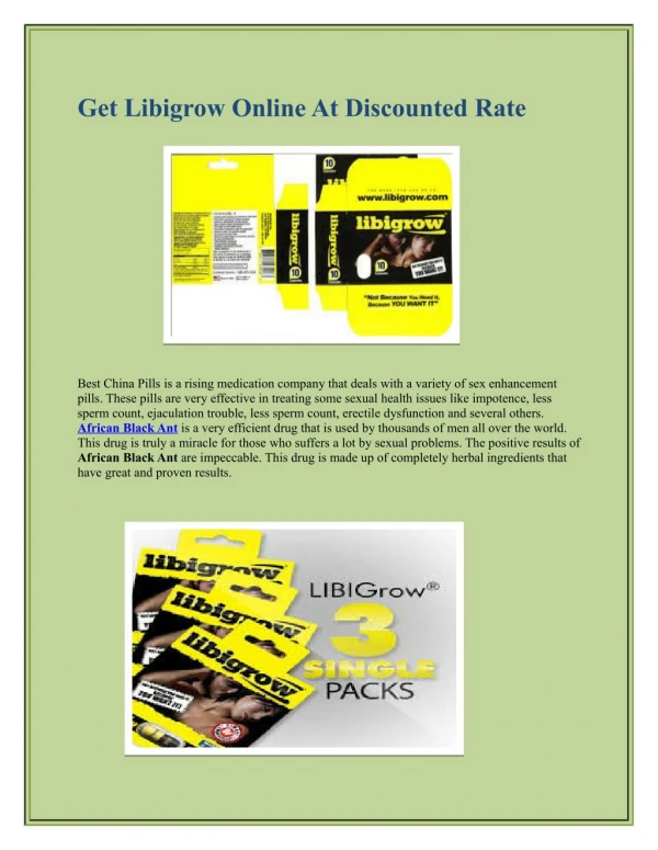 Get Libigrow Online At Discounted Rate