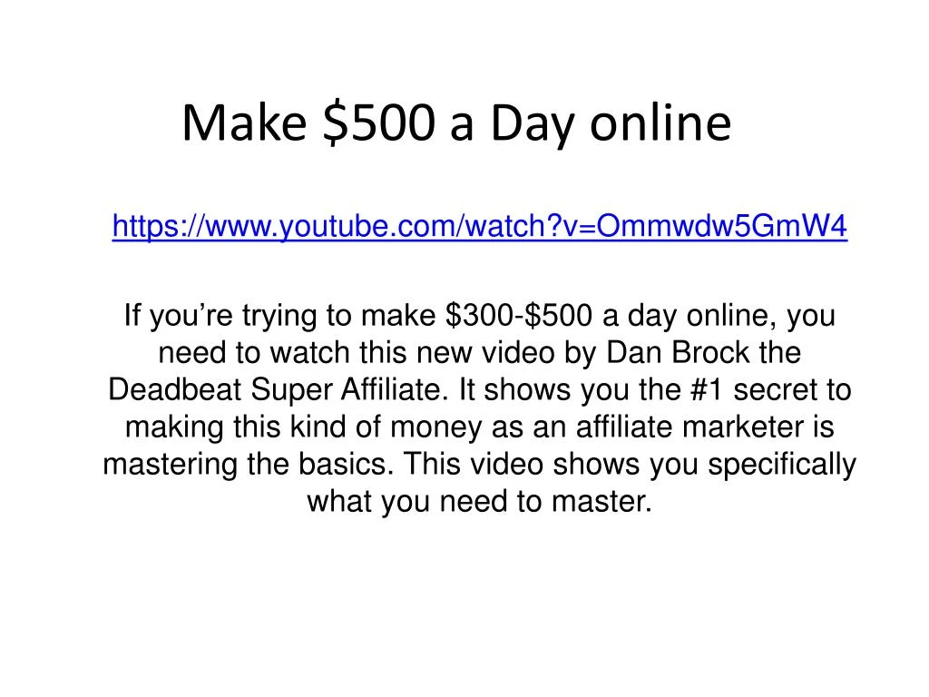 make 500 a day online