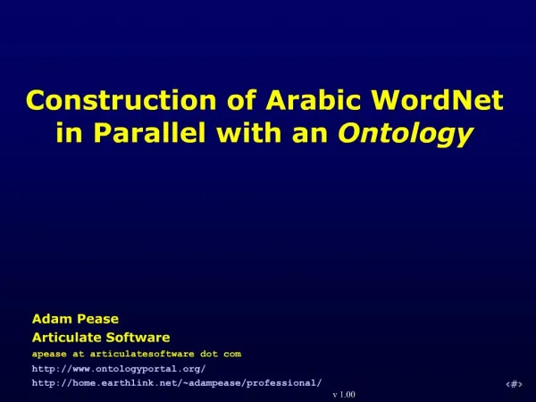 Construction of Arabic WordNet in Parallel with an Ontology