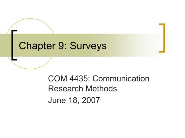 Chapter 9: Surveys