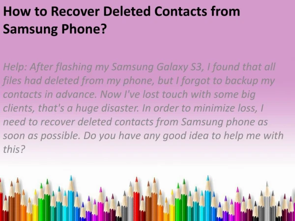 How to Recover Deleted Contacts from Samsung Phone