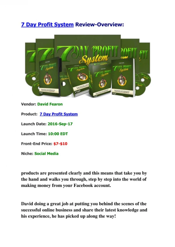 7 Day Profit System Review