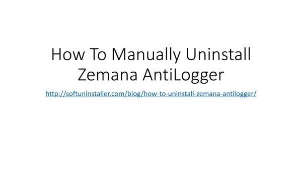 How to manually uninstall zemana anti logger