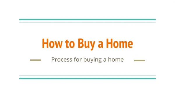 How to buy a home
