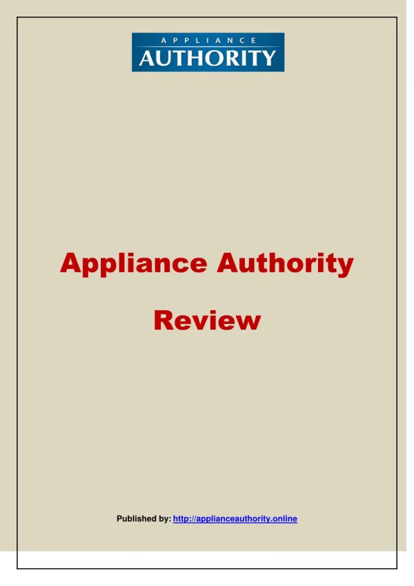 Appliance Authority-Appliance Authority Review